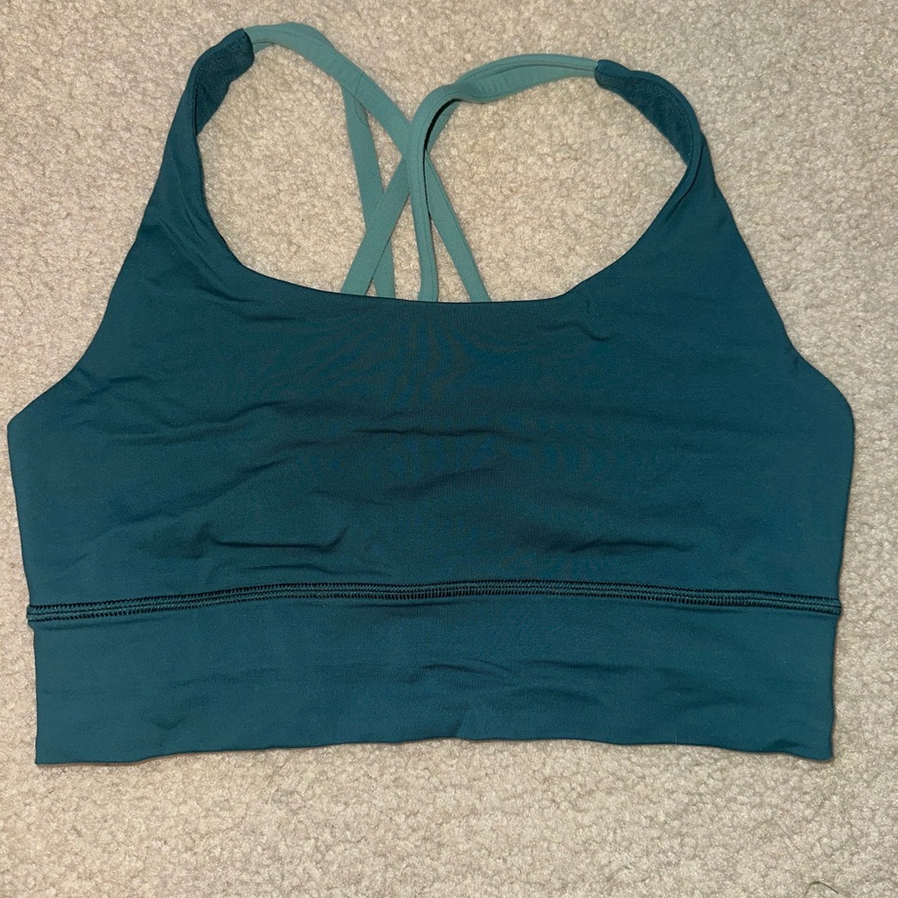 Lululemon Athletica Deep Teal Energy Longline Sports Bra